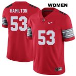 Women's NCAA Ohio State Buckeyes Davon Hamilton #53 College Stitched 2018 Spring Game Authentic Nike Red Football Jersey ND20I77IJ